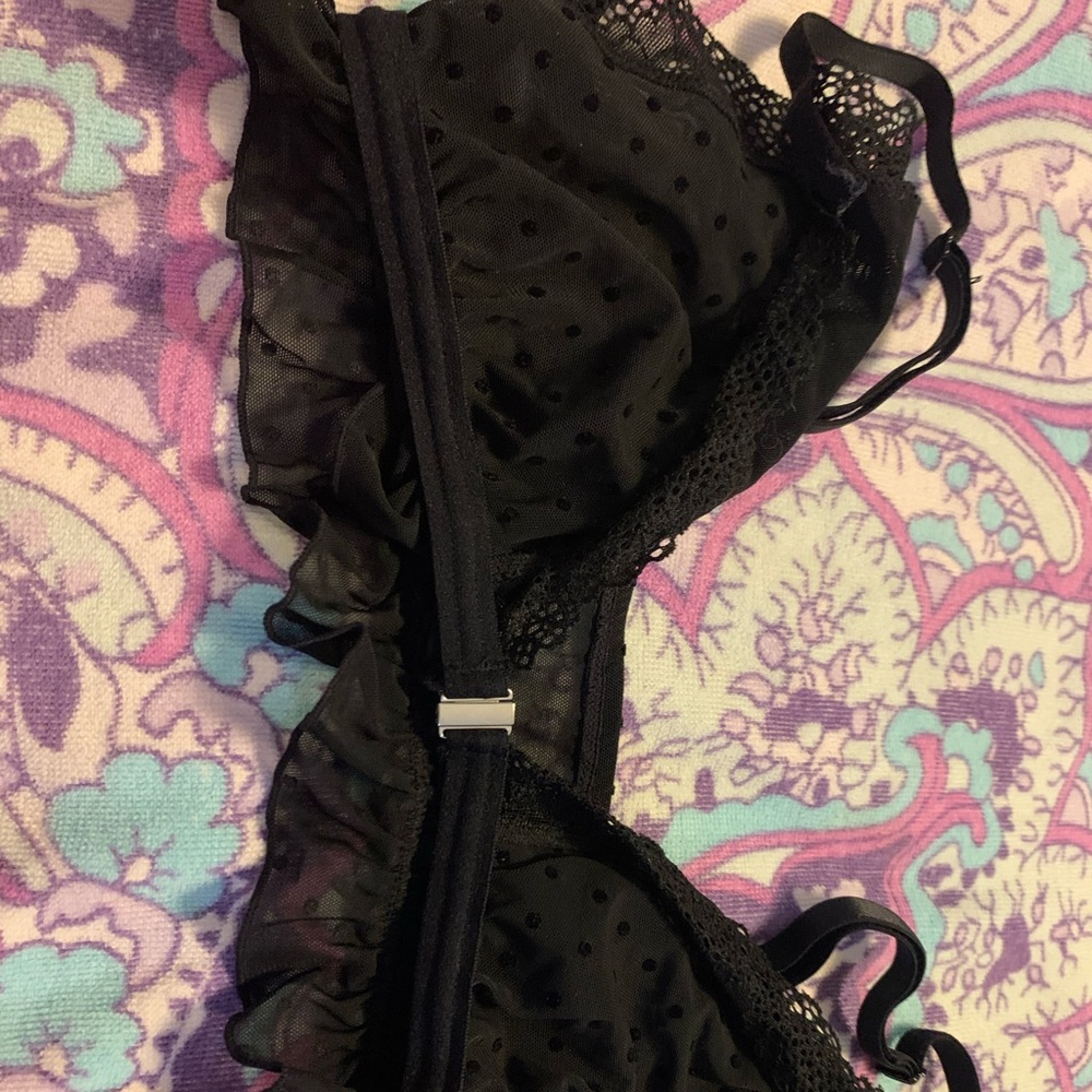 Front Closure Polka Dot/Lace Bra